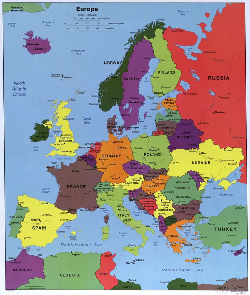 Kontynent Europejski puzzle online