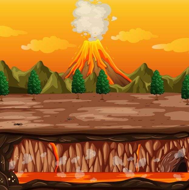 Erupcja wulkanu puzzle online