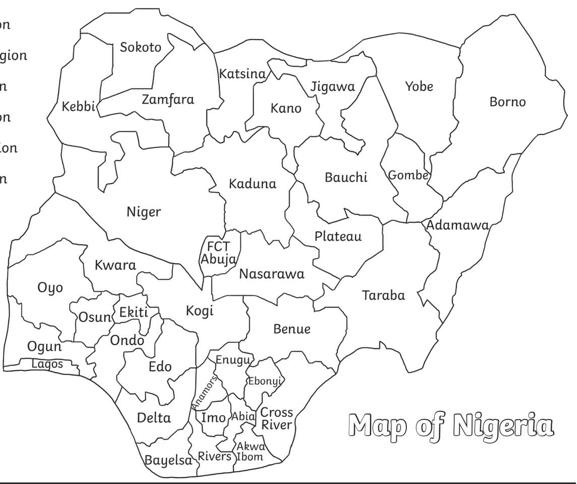 Mapa Nigerii puzzle online