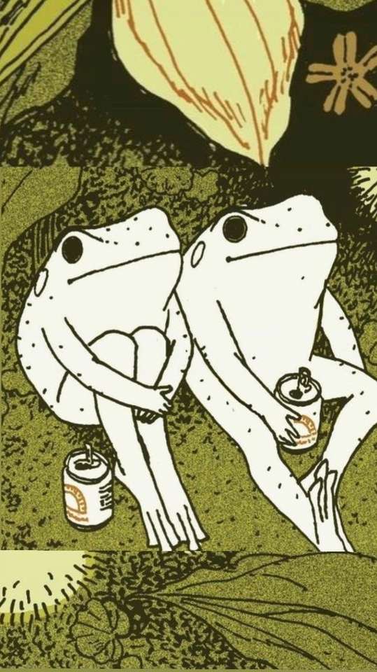 Dwie żaby puzzle online