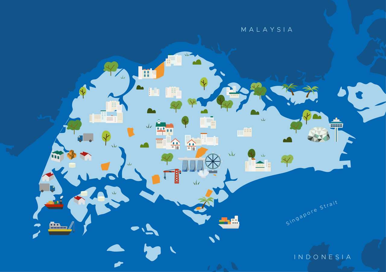 Mapa Singapuru puzzle online
