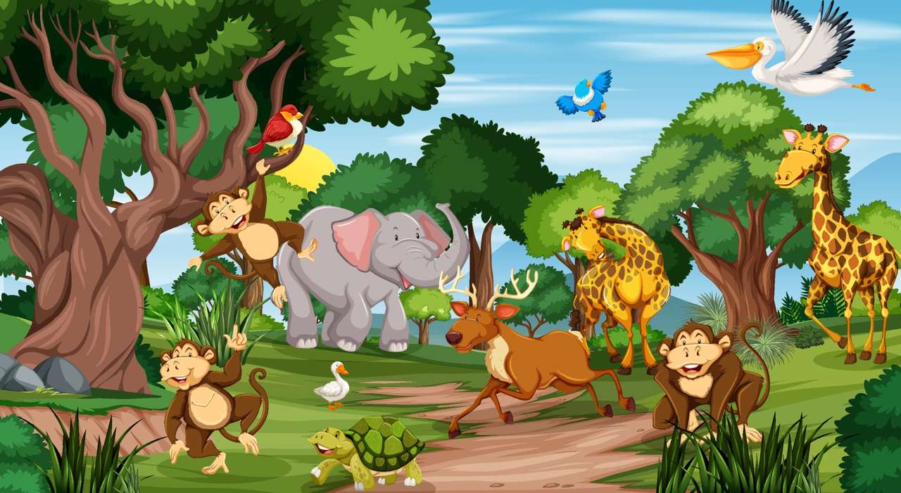 Zwierzęta w lesie puzzle online ze zdjęcia