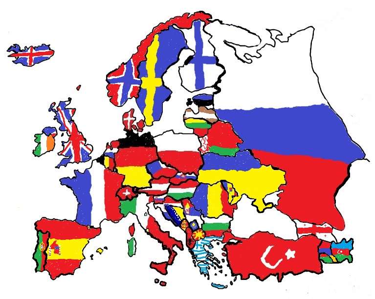 Mapa Europy puzzle online ze zdjęcia