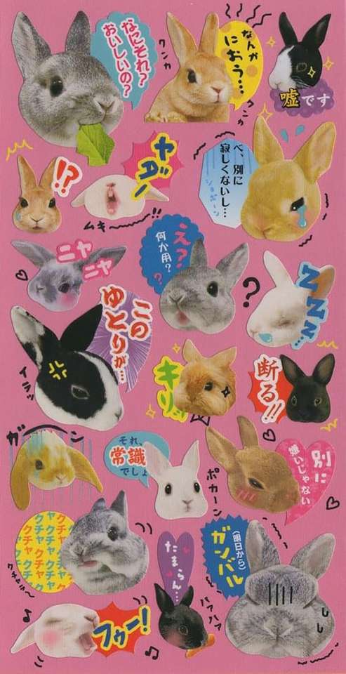 uroczy plakat z króliczkami kawaii puzzle online