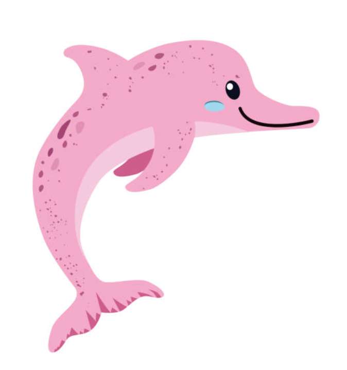 różowy delfin puzzle online ze zdjęcia
