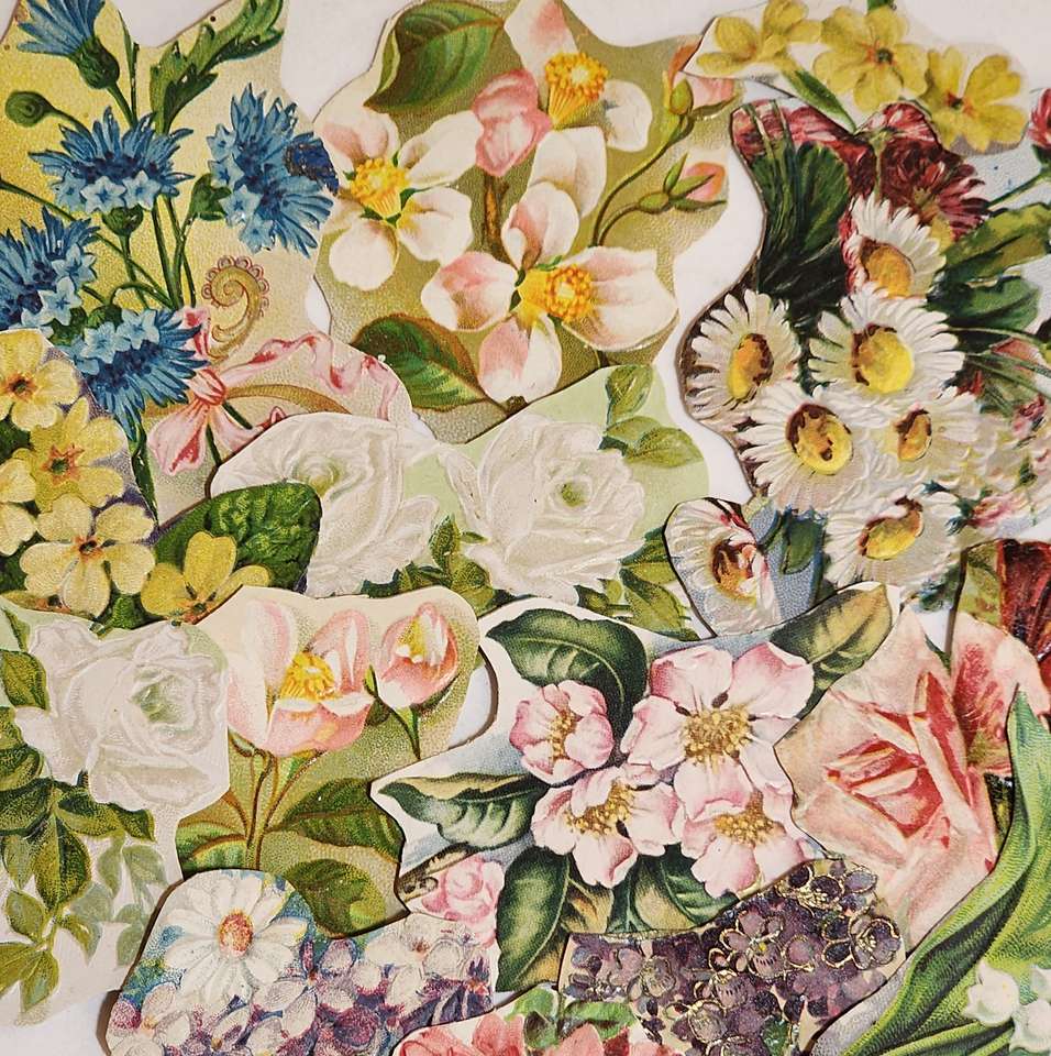 wiktoriański kolaż kwiatów puzzle online