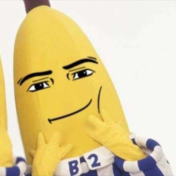 mężczyzna banan puzzle online ze zdjęcia