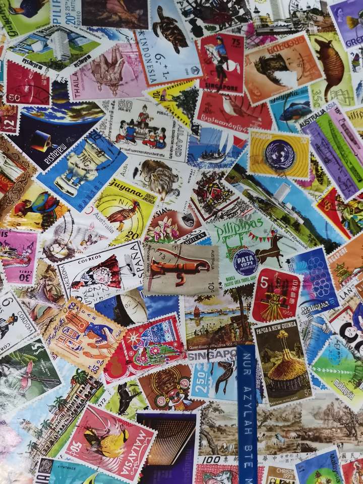Kolekcja znaczków puzzle online ze zdjęcia