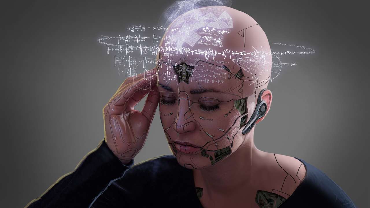 Ból głowy cyborga puzzle online ze zdjęcia