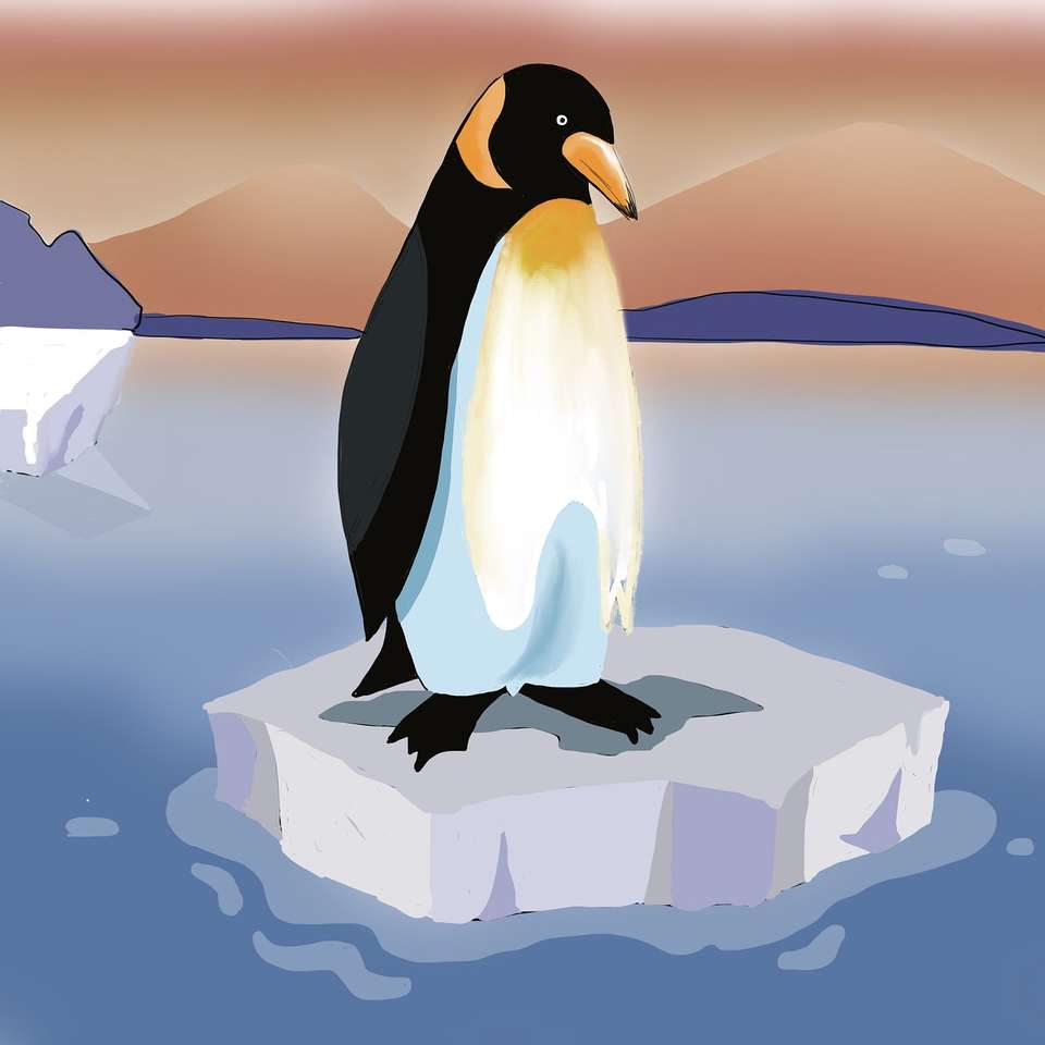 pingwin na lodzie puzzle online ze zdjęcia