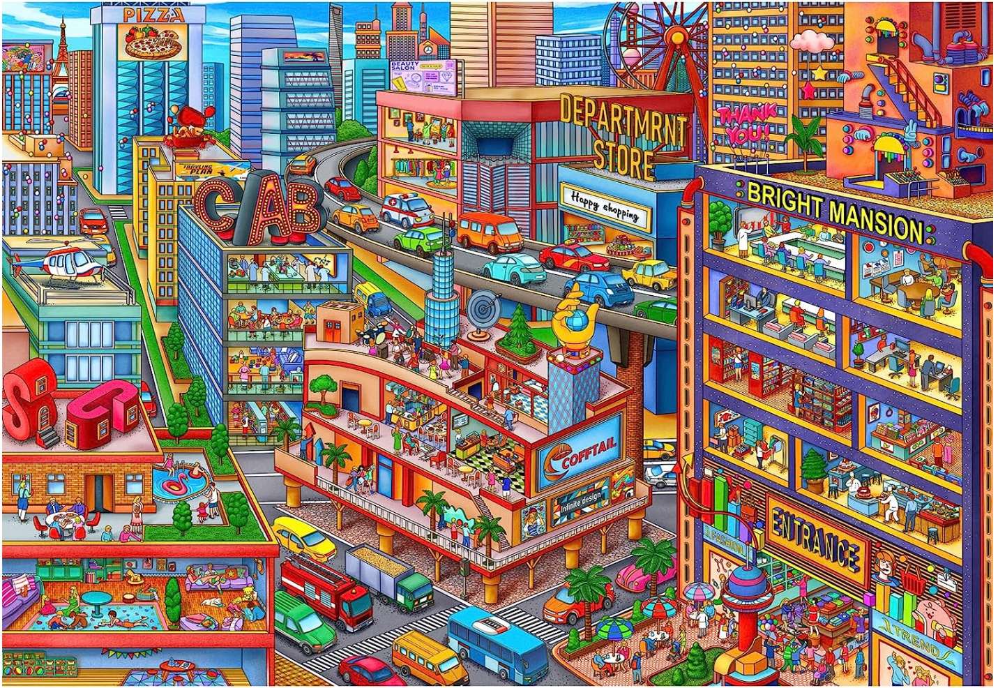 Kolorowy park handlowy puzzle online