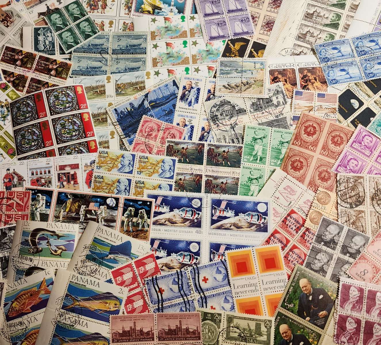 bloki znaczków pocztowych puzzle online ze zdjęcia