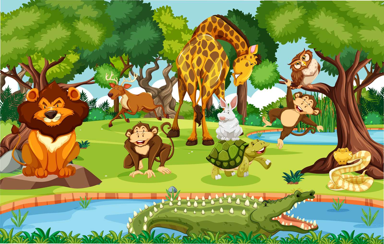 dzikie zwierzęta puzzle online ze zdjęcia