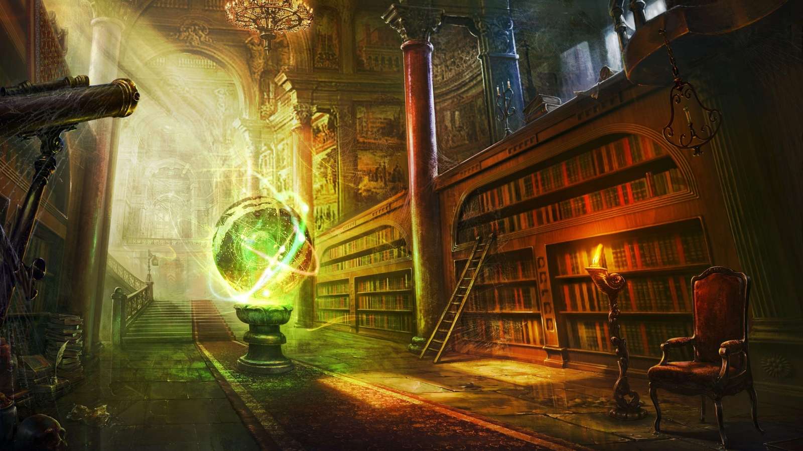 magic ball library columns castle puzzle online ze zdjęcia