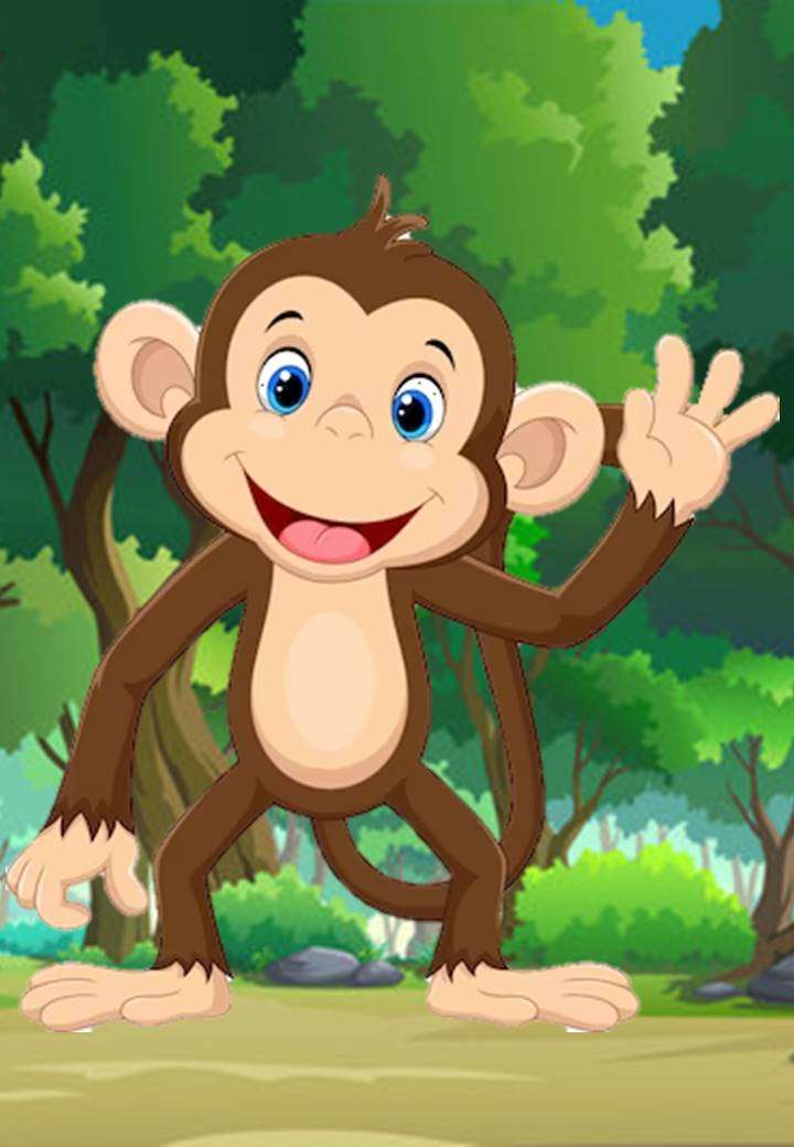 kreskówka małpa ładne puzzle online