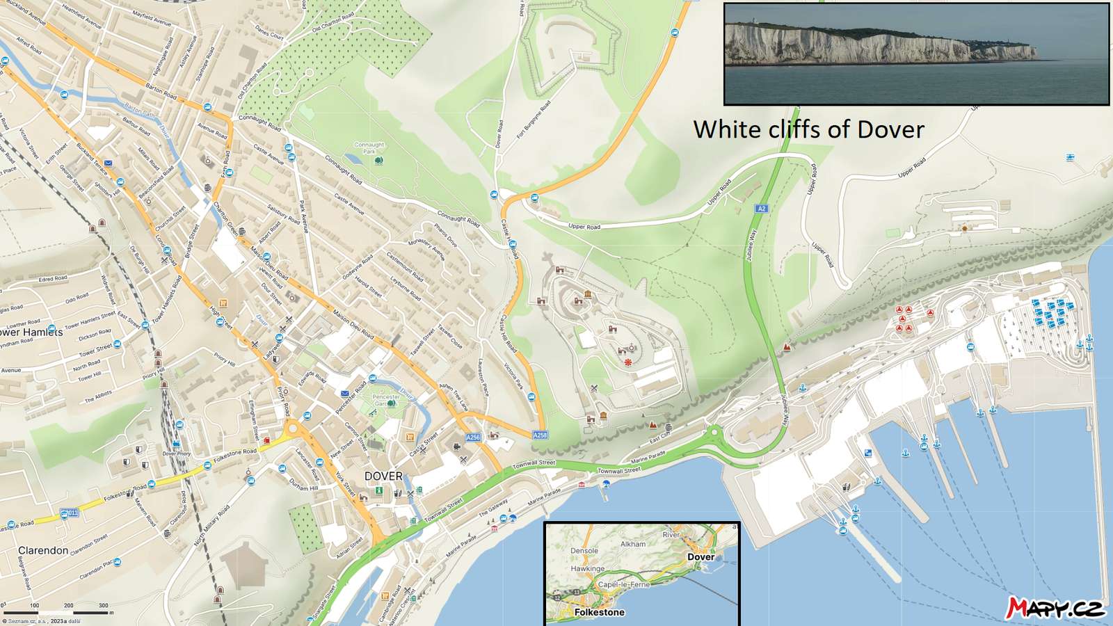 Mapa miasta Dover puzzle online ze zdjęcia