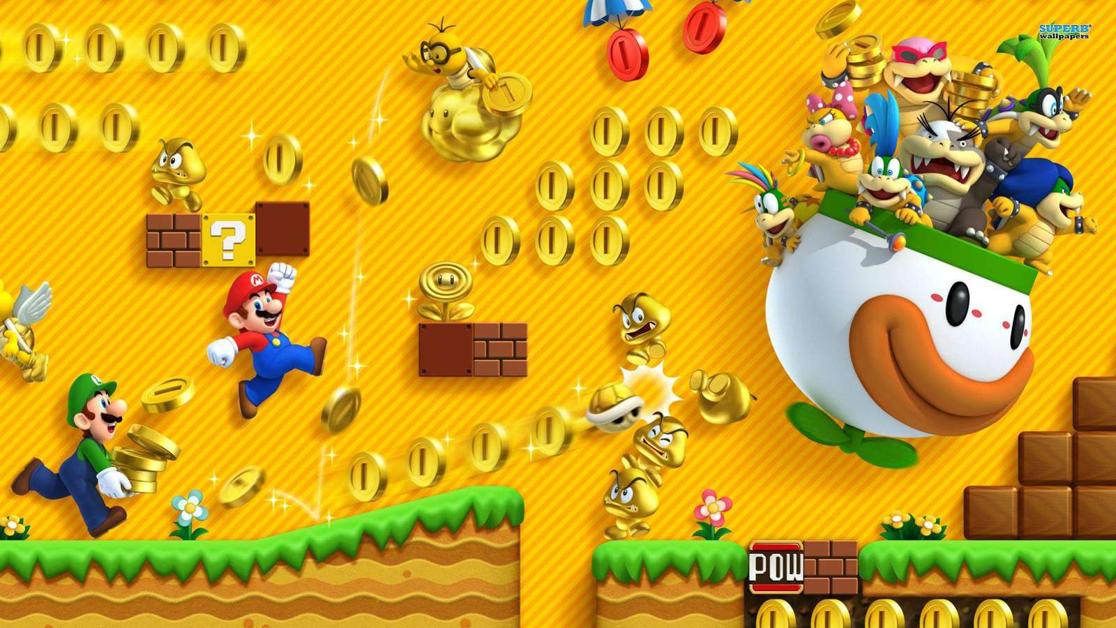 Żółty Mario Bros puzzle online