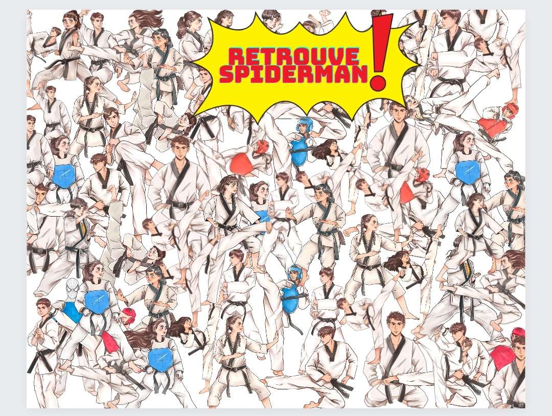 Puzzle Bojownicy Taekwondo i Spiderman puzzle online ze zdjęcia