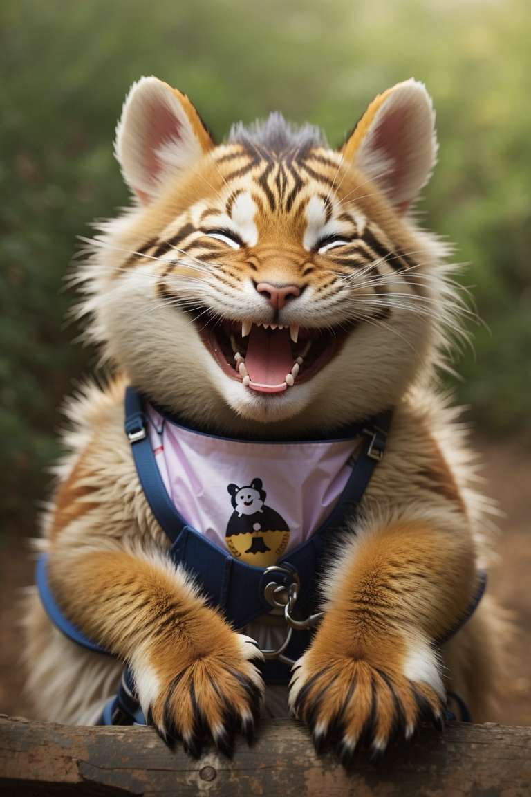 szczęśliwy tygrys puzzle online ze zdjęcia