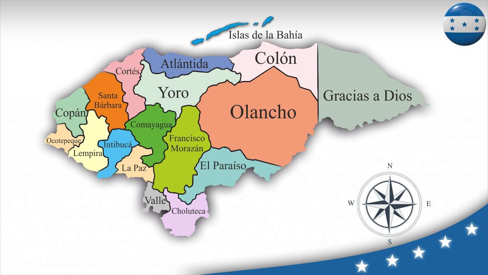 Mapa Hondurasu puzzle online ze zdjęcia