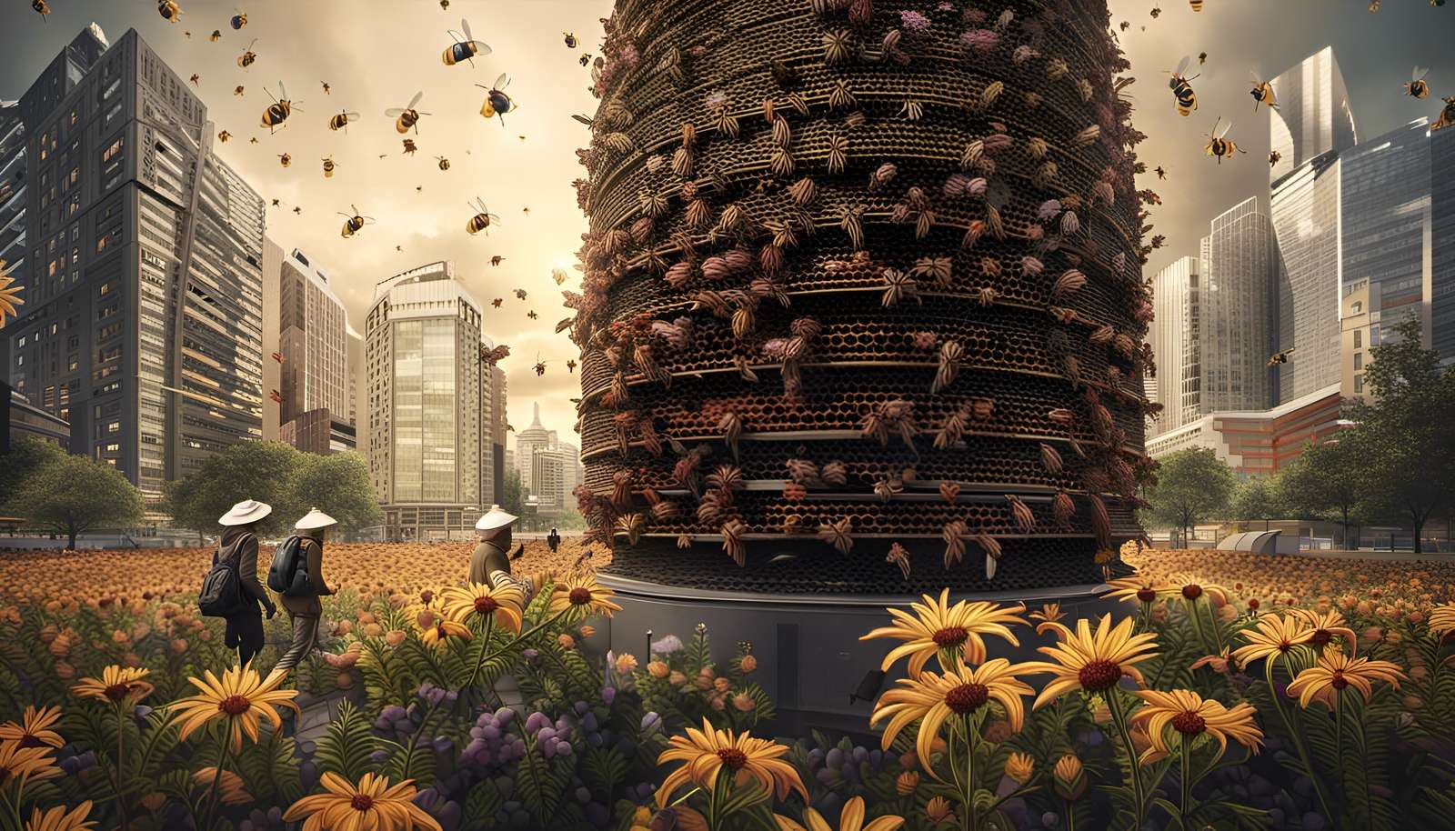 Pszczoły w mieście puzzle online