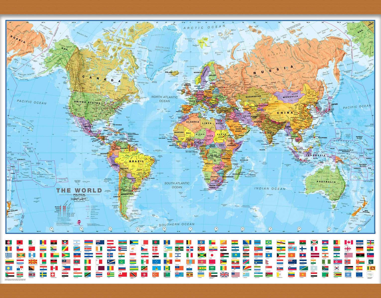 mapa świata z flagami puzzle online