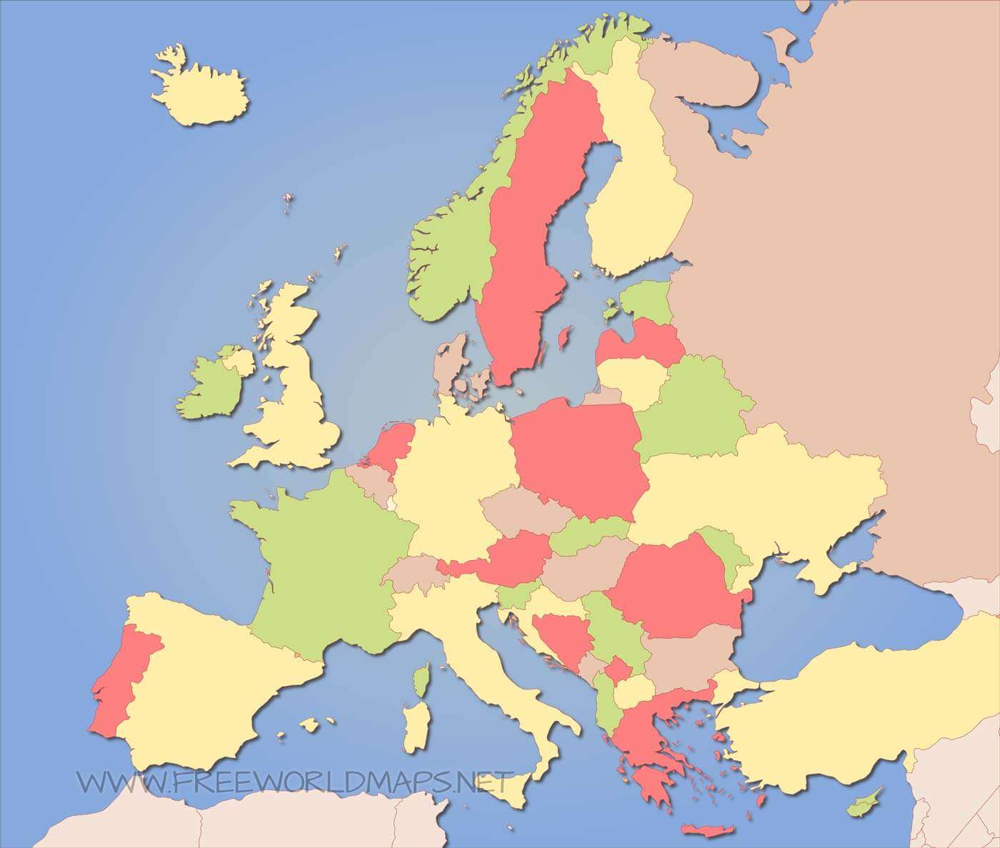 Mapa Europy puzzle online ze zdjęcia