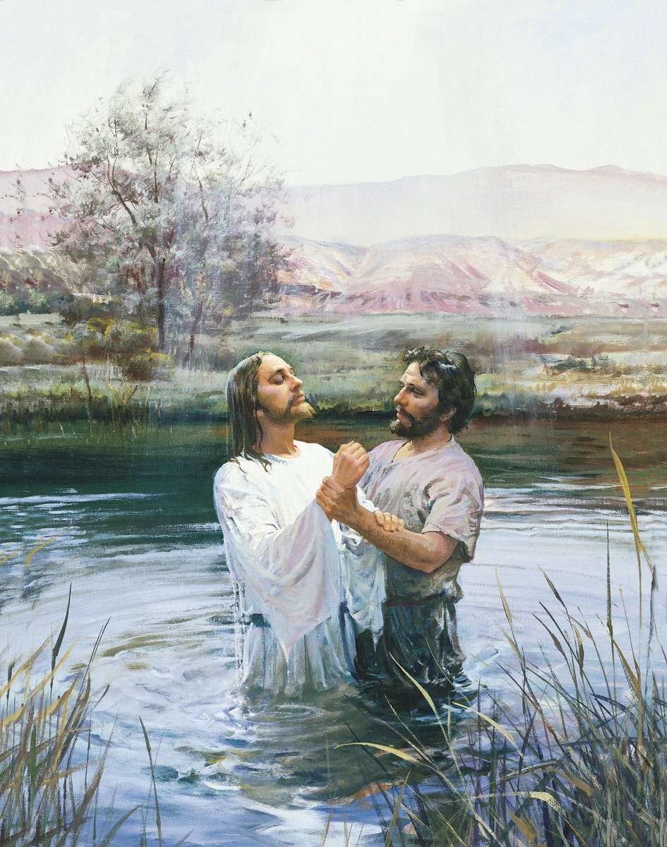 Jezus zostaje ochrzczony puzzle online ze zdjęcia