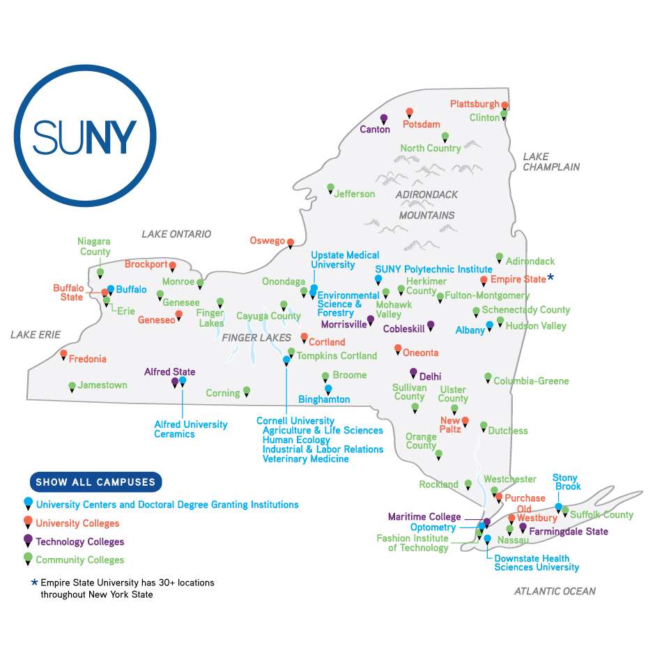 Układanka SUNY MAP puzzle online ze zdjęcia