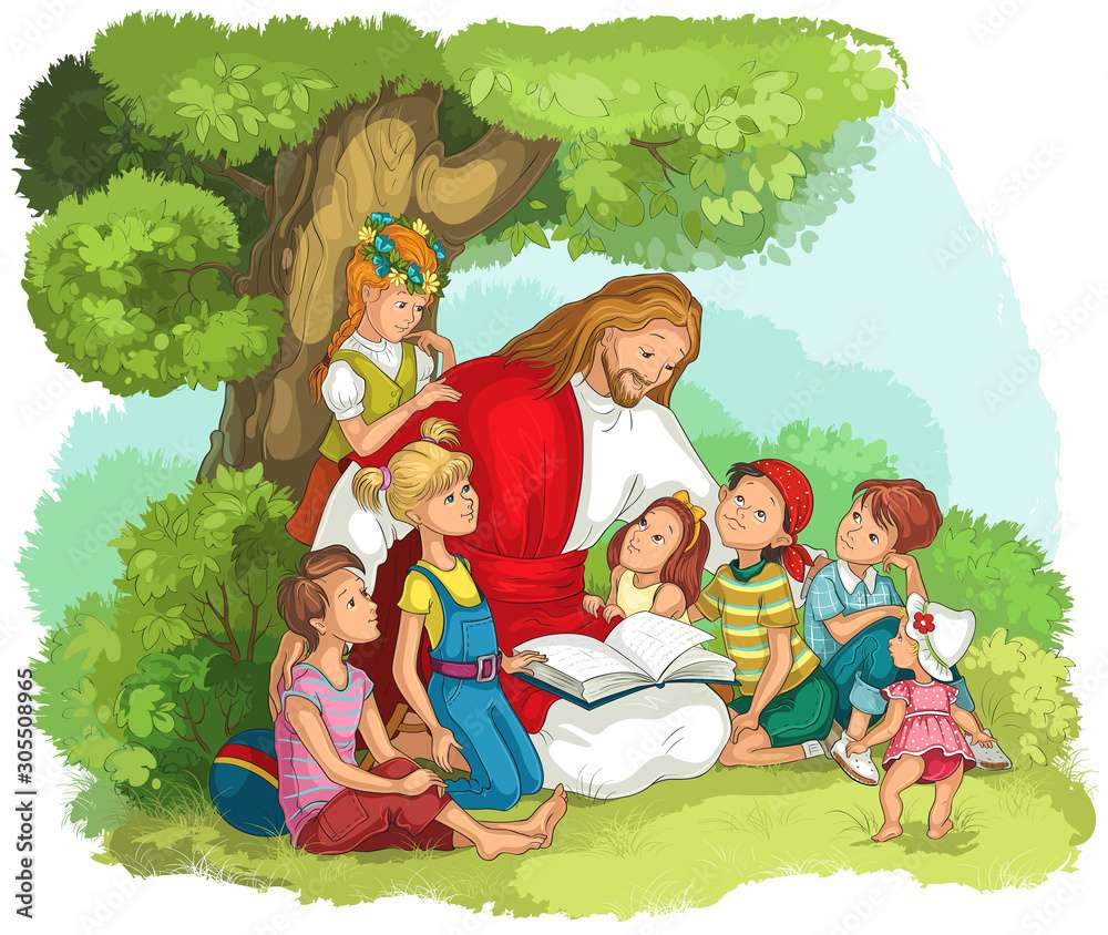 Jezus i dzieci puzzle online ze zdjęcia