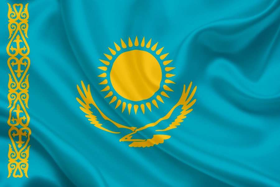 Flaga Kazachstanu puzzle online ze zdjęcia