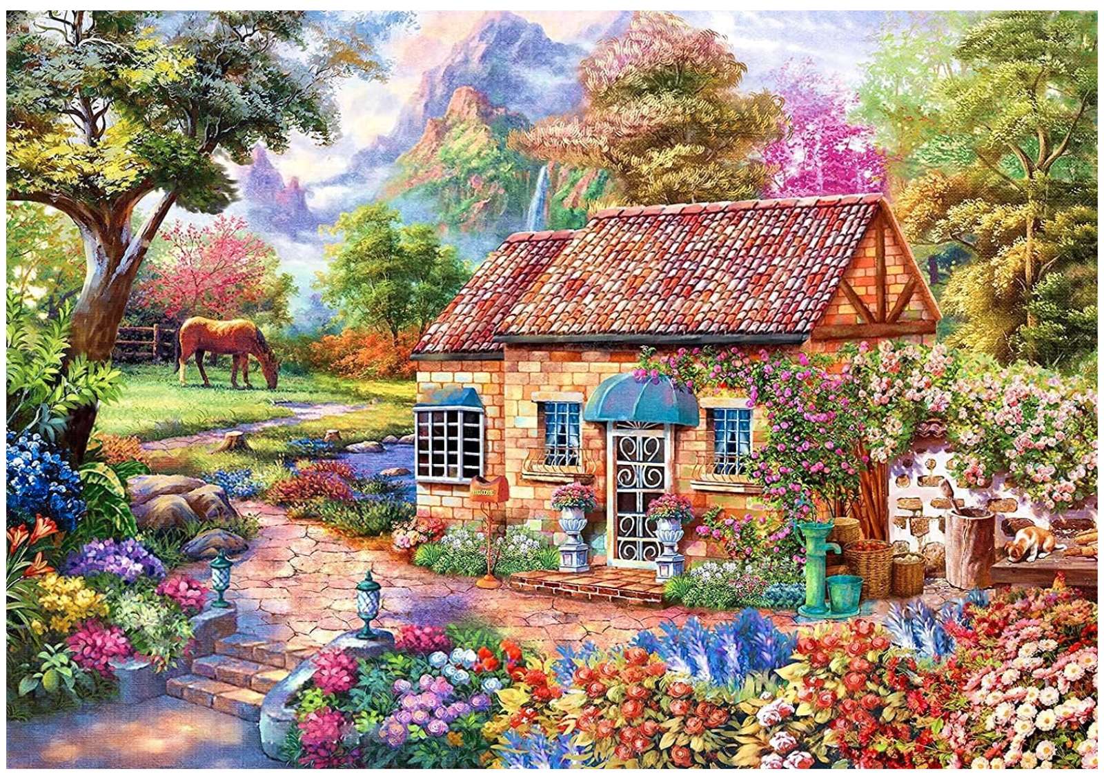 dom i koń puzzle online ze zdjęcia
