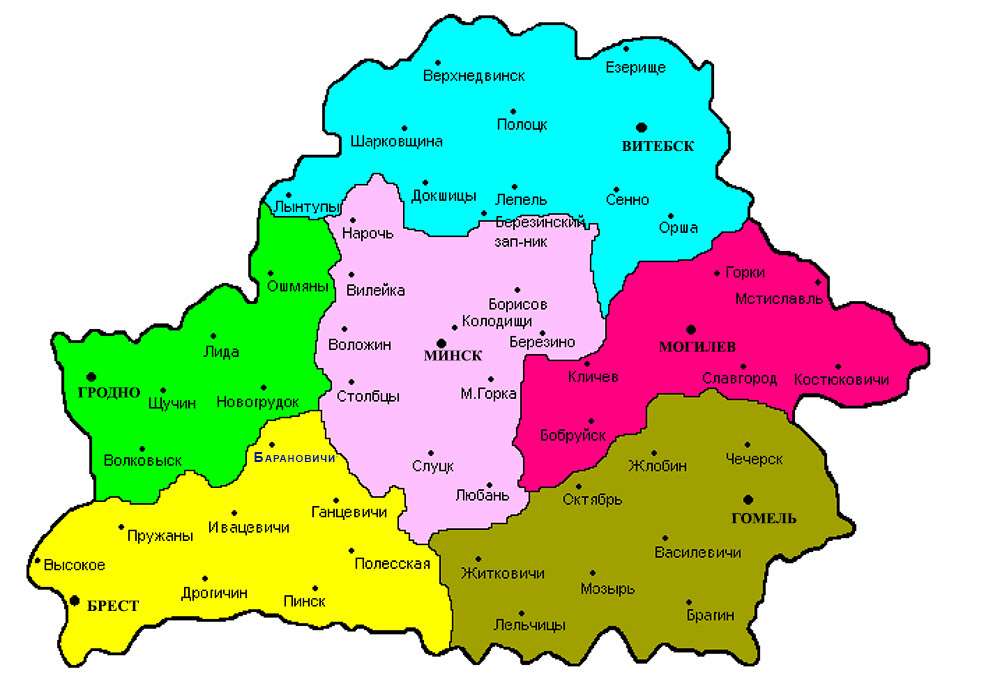 mapa Białorusi puzzle online
