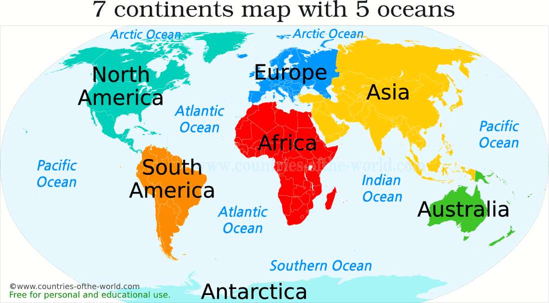 Kontynenty świata puzzle online ze zdjęcia