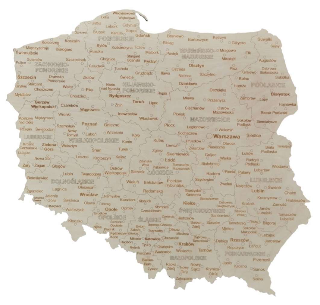 Mapa Polski puzzle online ze zdjęcia