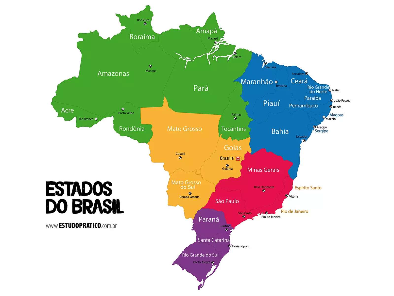 mapa stanu brazylia puzzle online