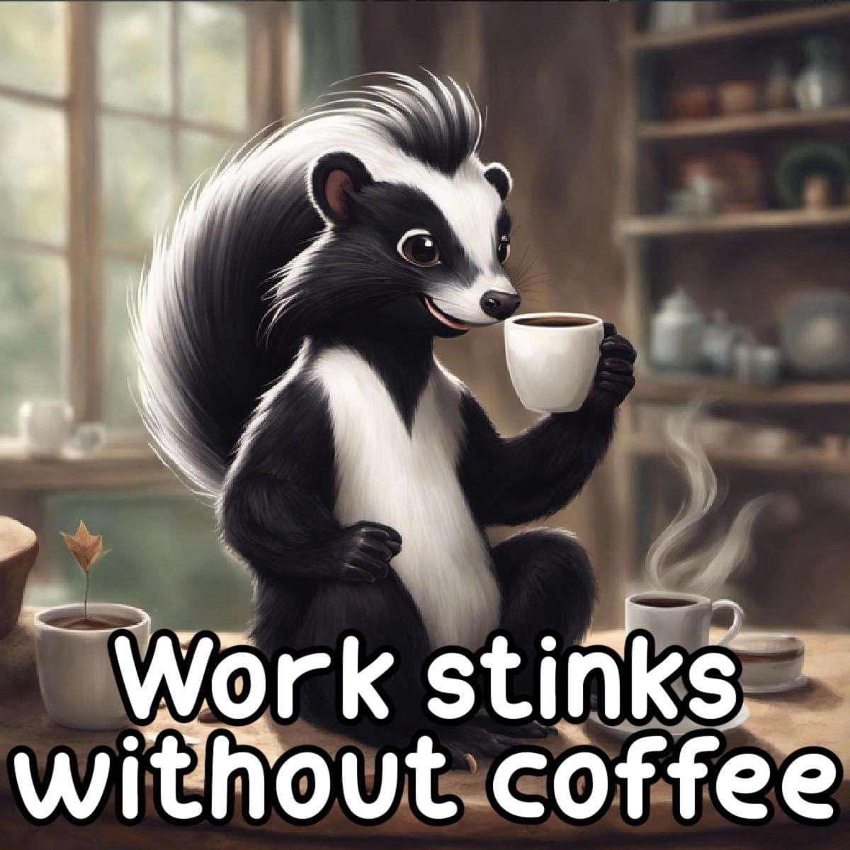 skunks i kawa puzzle online ze zdjęcia