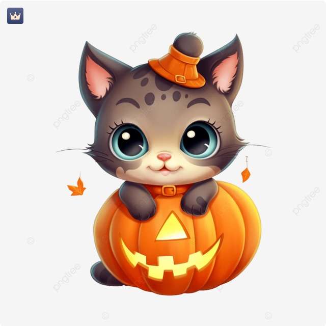 Gatito Halloween puzzle online