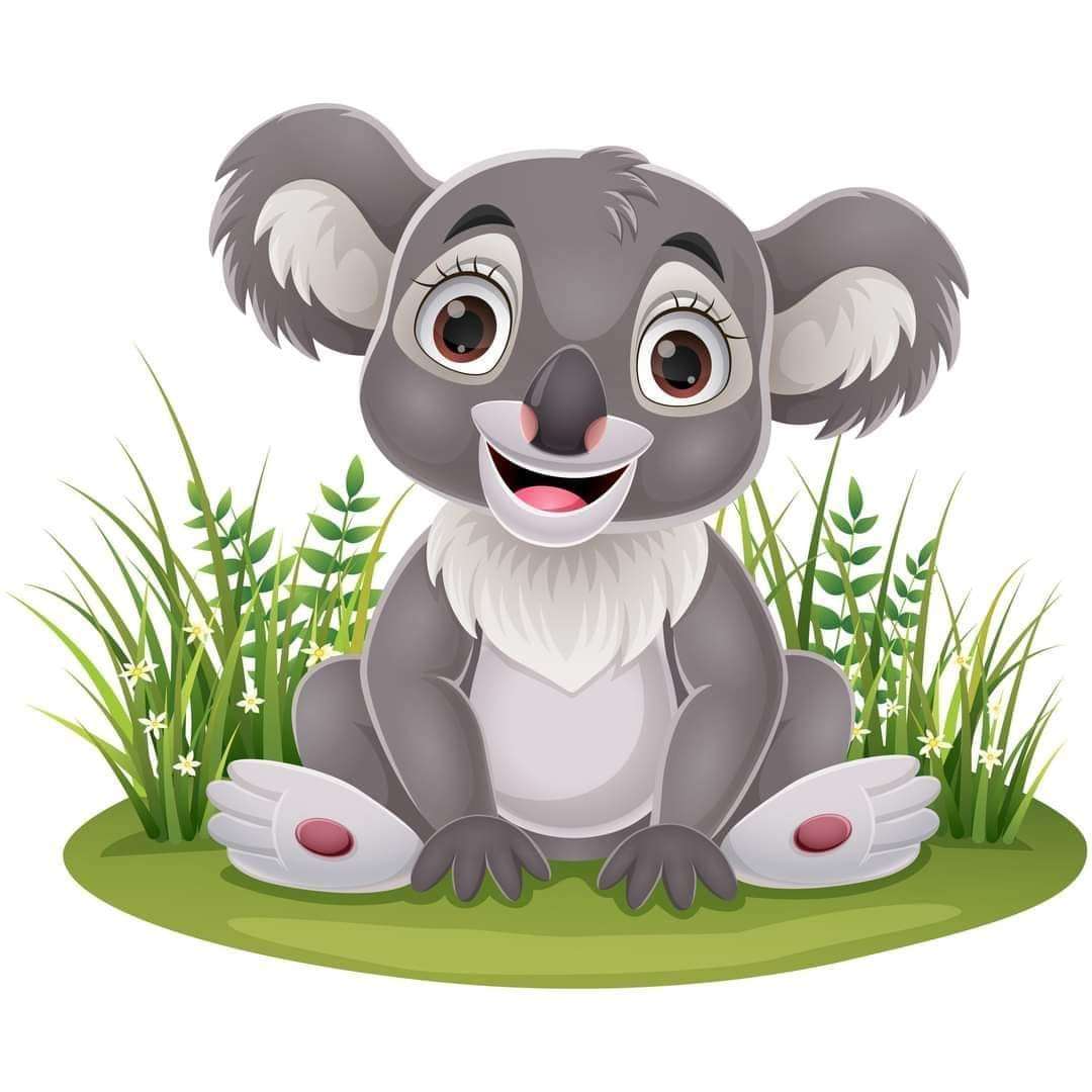 Uśmiechnięta koala siedzi puzzle online