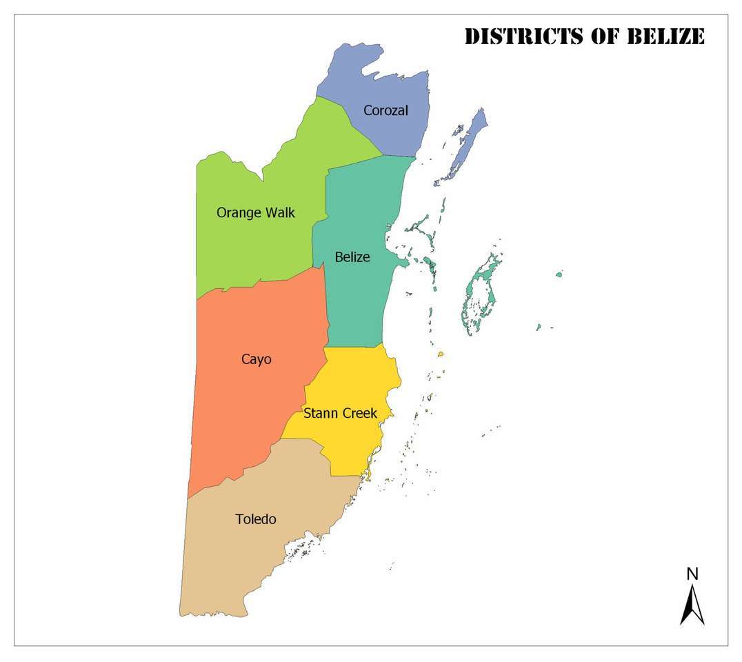 Mapa Belize puzzle online ze zdjęcia