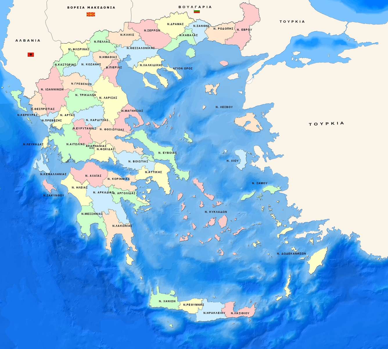 mapa Grecji puzzle online ze zdjęcia