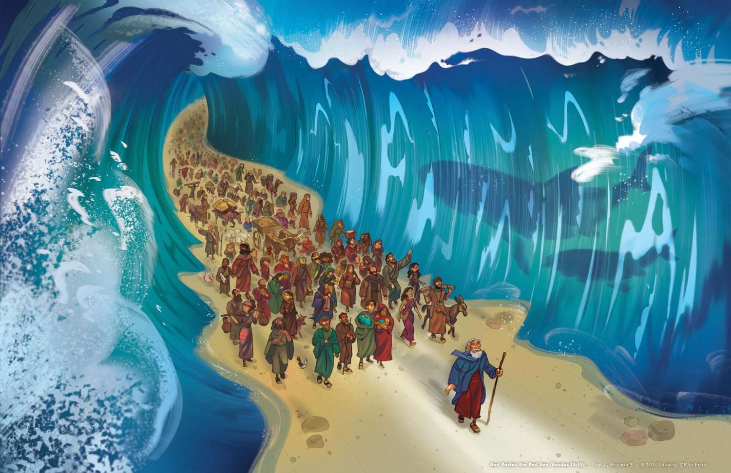 Mojżesz podzielił Morze Czerwone puzzle online