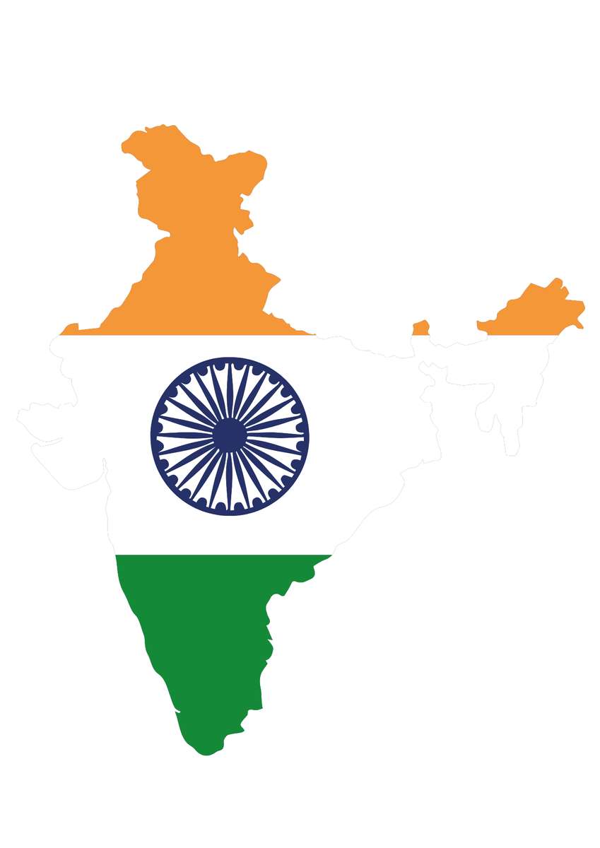 Mapa Indii puzzle online ze zdjęcia