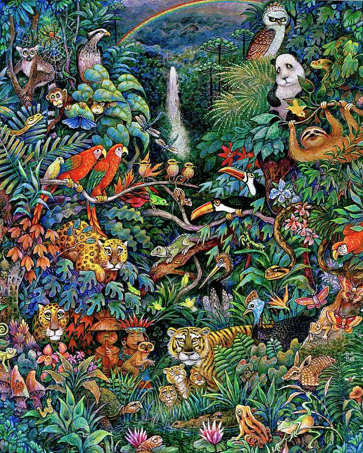 Zwierzęta z lasu deszczowego puzzle online ze zdjęcia