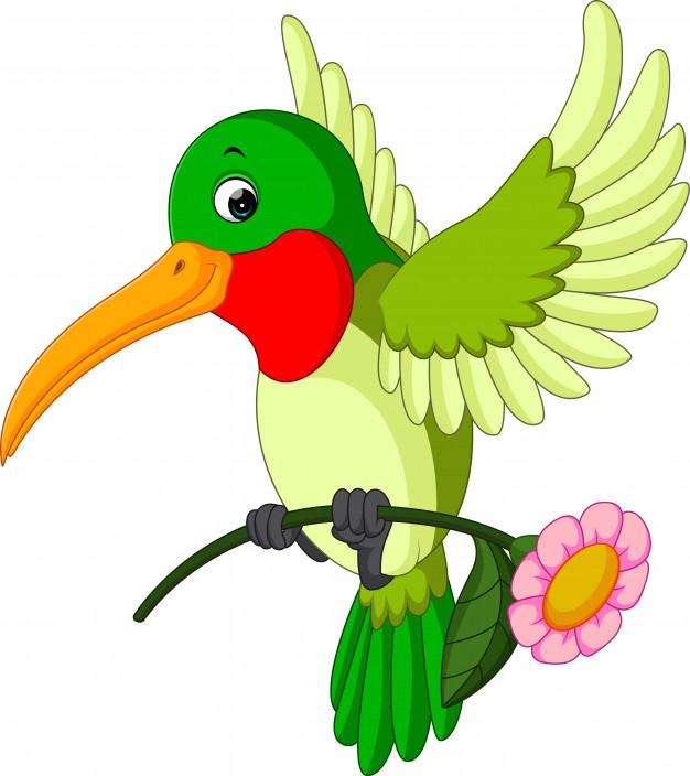 ptak z kwiatem puzzle online ze zdjęcia