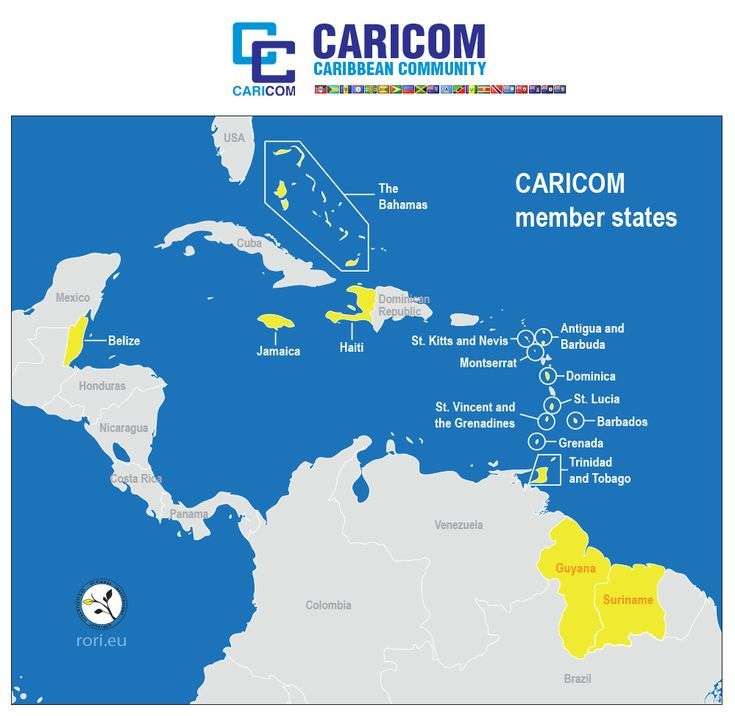 mapa caricom puzzle online ze zdjęcia