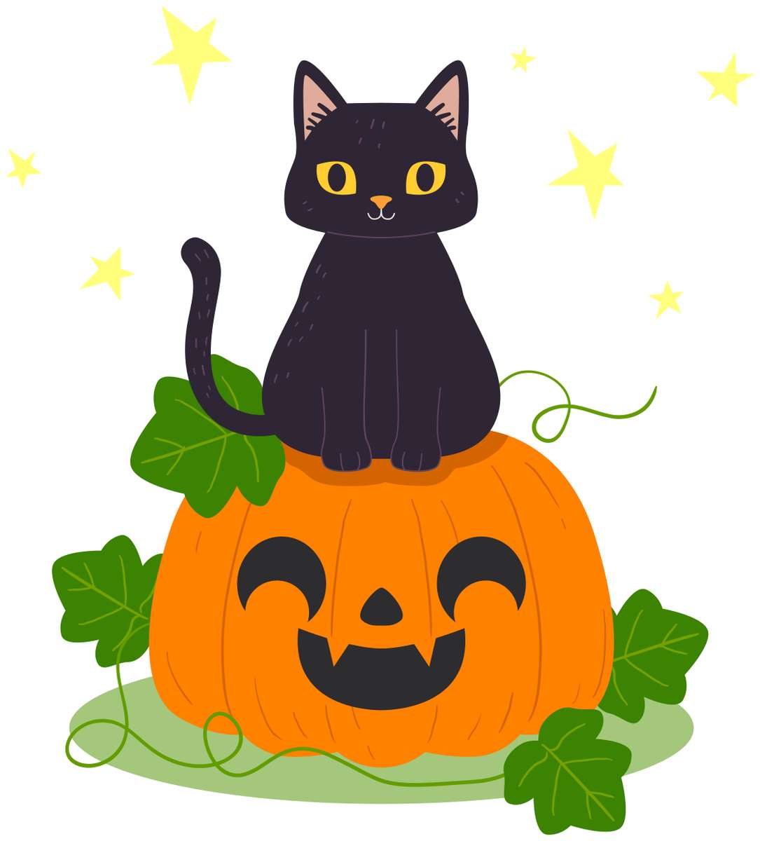 Halloweenowy kot puzzle online ze zdjęcia