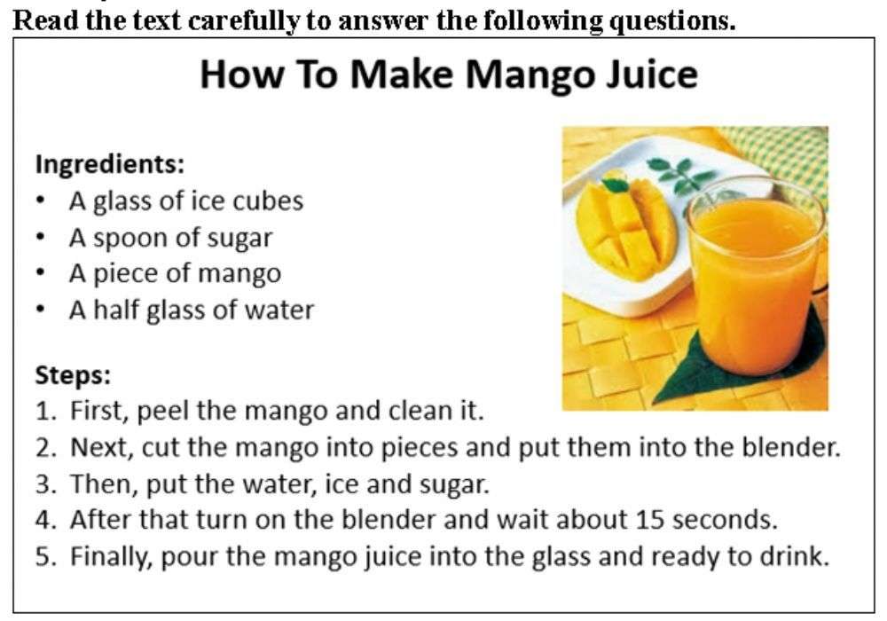 jak zrobić sok z mango puzzle online ze zdjęcia