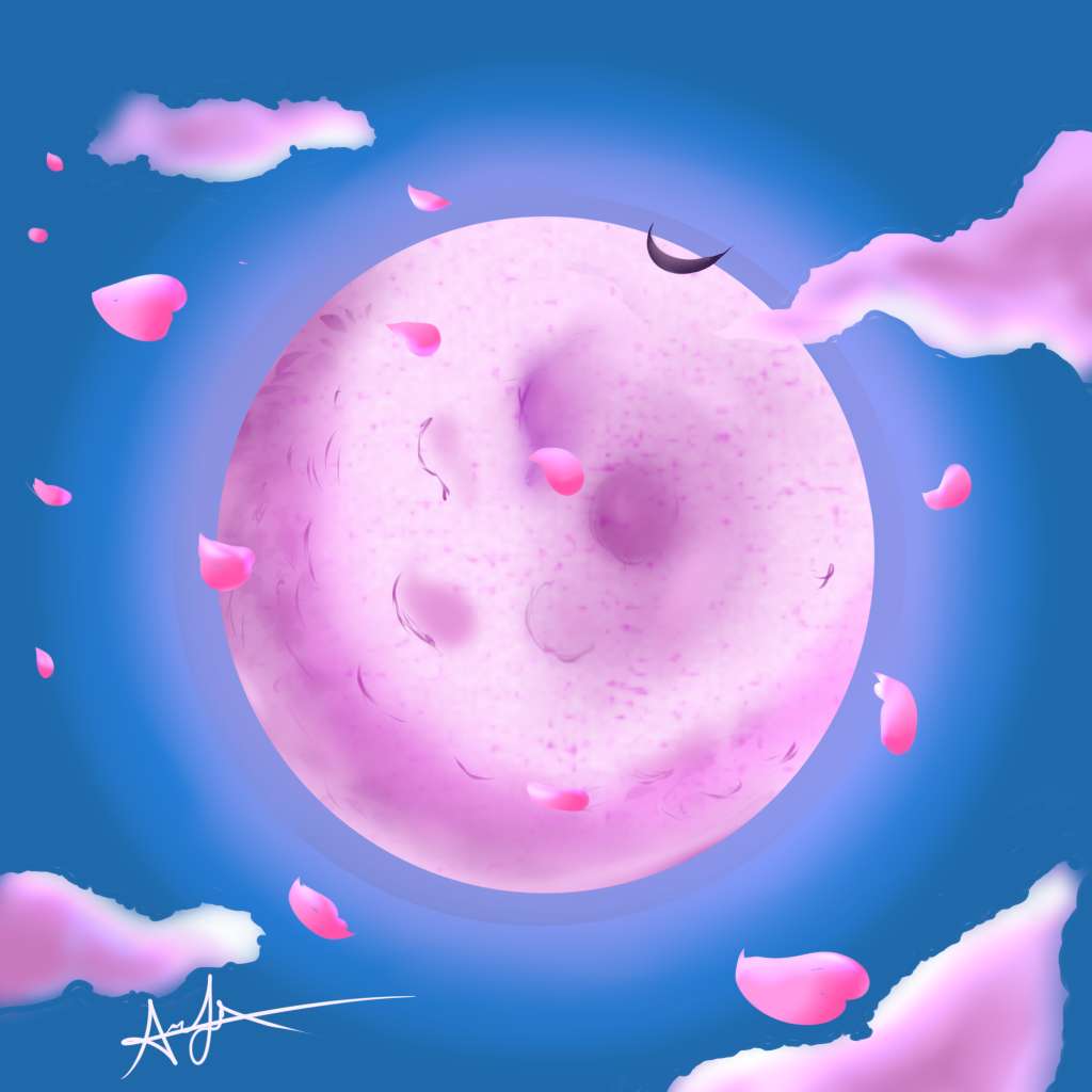 Różowy księżyc <3 puzzle online