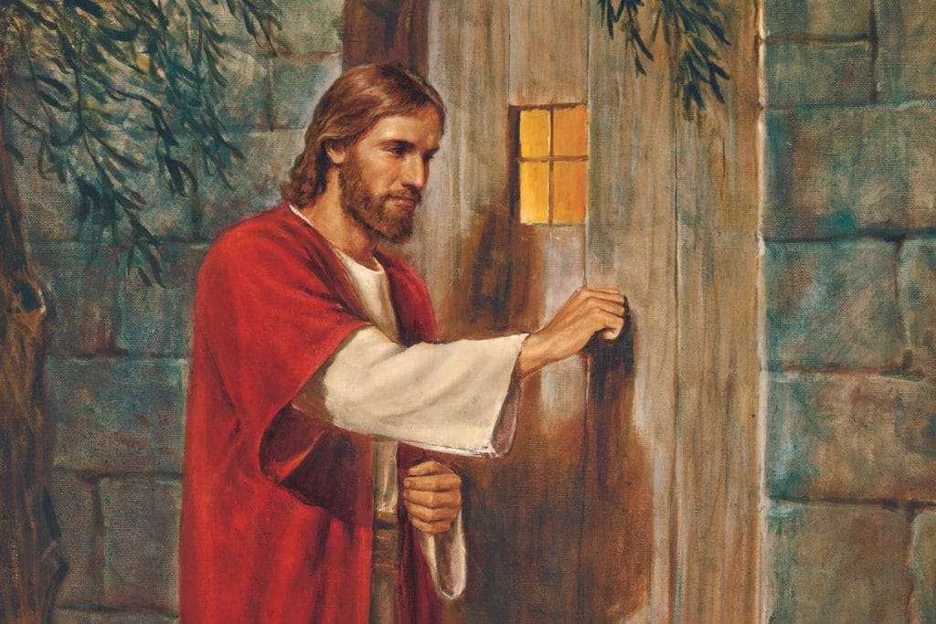 Jezus przy drzwiach puzzle online ze zdjęcia